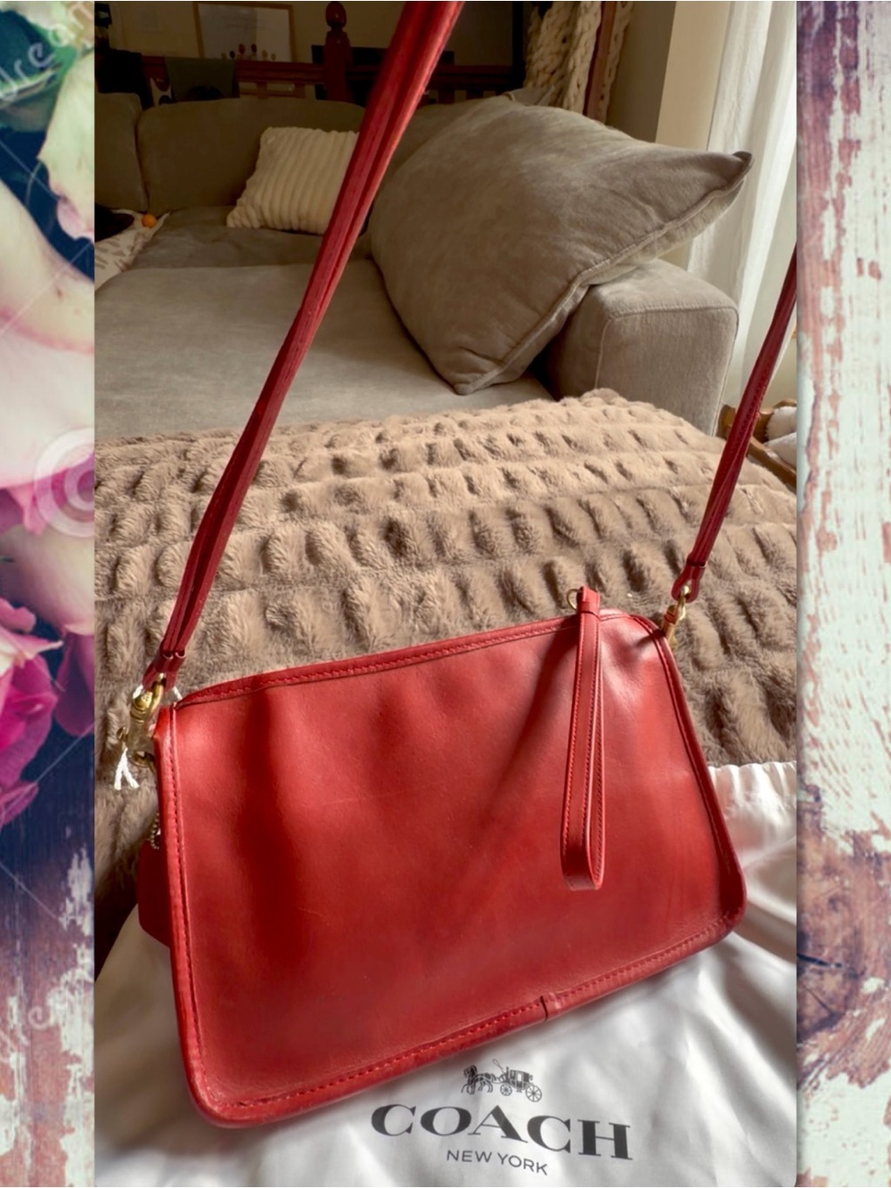 VINTAGE COACH NEW YORK CITY BASIC BAG in RED 9455 - Picture 5 of 16